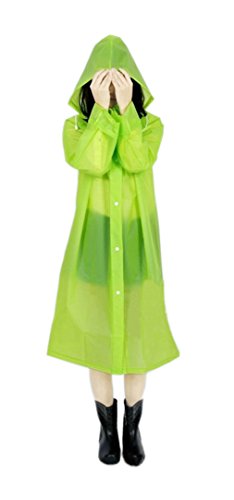 ColorDrip Women's Eco-friendly EVA Fashion Translucent Raincoat Green