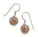 Copper French Wire Earrings With Copper Heart and Coin Charm