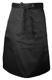 Chef Works REVF24-BLK Black Reversible Three Pocket Apron 27-InchL by 26-InchW