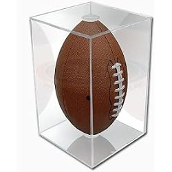 BallQube Football Display Holder - Sports Memoriablia Display Case - Sportscards Collecting Supplies