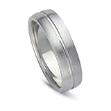 14k White Gold Comfort Fit Men's Wedding Band, 6mm