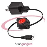 Motorola Droid X Charging & Synching Kit (Travel Charger & Retractable USB cable) (Black)
