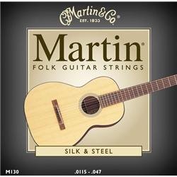 Martin M130 Folk Guitar Silk and Steel Compound Wound Acoustic Strings (Standard)