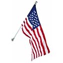Valley Forge Flag Kit, containing 2-1/2-Foot x 4-Foot Nylon United States Flag with Sewn Stripes and Embroidered Stars, and 5 -foot Aluminum Spinning Pole, and multi-position bracket