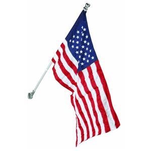 Valley Forge 2-1/2-Foot x 4-Foot Nylon U.S. Flag Kit With Sewn Stripes And Aluminum Spinning Pole
