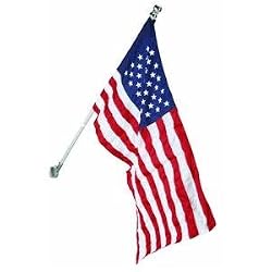 Valley Forge Flag Kit, containing 2-1/2-Foot x 4-Foot Nylon United States Flag with Sewn Stripes and Embroidered Stars,  and 5 -foot Aluminum Spinning Pole, and multi-position bracket