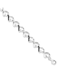 Sterling Silver Black & White Diamond Bracelet