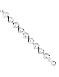 Sterling Silver Black & White Diamond Bracelet