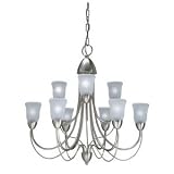 Cosmopolitan Brushed Nickel 9 Light Chandelier