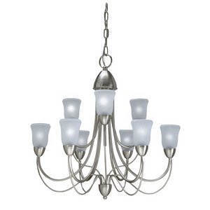 Cosmopolitan Brushed Nickel 9 Light Chandelier