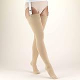 TRUFORM Therapeutic Compression Stocking Thigh High Closed Toe 20-30 mmHg Large Beige