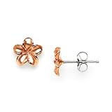 Plumeria Earrings in 14K Rose Gold - Small