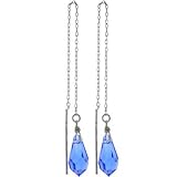 Sapphire Blue SWAROVSKI CRYSTAL Tear Drop Threader Earrings