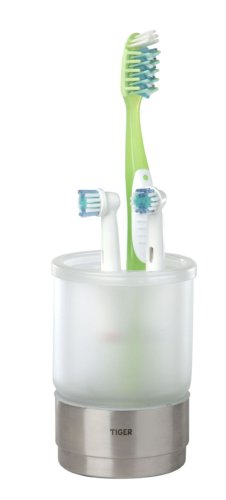 Tiger 3046 Badserie Boston Zahnb&uuml;rstenhalter freistehend mit Glas