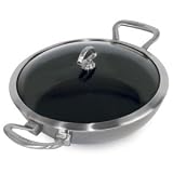 Chantal Copper Fusion 11.5 Inch Chef's Pan with Lid, Platinum