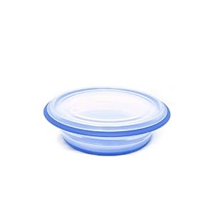 FoldTuk 4 Cup Round Collapsible Bakeware and Storage Container, Blue by 