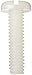 Nylon 6/6 Machine Screw, Plain Finish, Off-White, Pan Head, Slotted Drive, Meets ASTM D4066/ASTM D6779, 1/2