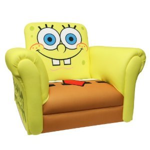 Toy / Game Nickelodeon Deluxe Rocking Chair, Sponge Bob With Front Arm Panels And Hard Resign Rockers