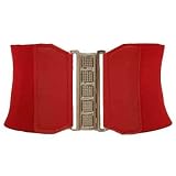 SOLID RED ELASTIC STRETCH 4.5 WIDE CORSET CINCH BELT