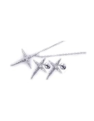 Nickel Free Sterling Silver Pendant & Earring Sets Cross CZ Set