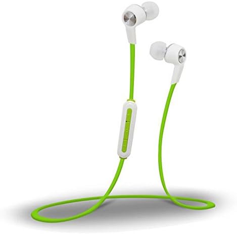 Bluetooth Headset, V4.1 Wireless Stereo Headphones Sport Running Earbuds In-Ear Noise Cancelling Sweatproof Headset for iPhone and Android Green (White)
