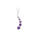 10K White Gold Amethyst ''Journey of Love'' Curve Necklace