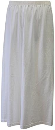 Liz and Jane Women's Cotton Long Skirt Plus Size (1X, White)