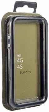 Clear & Black Bumper Frame Case with Metal Buttons for Apple iPhone 4S,iPhone 4