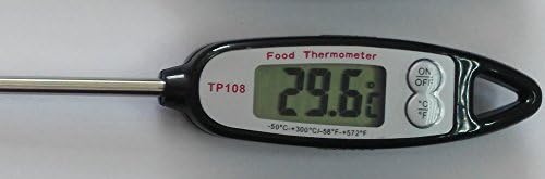 New ficos Cooking Digital Stainless Thermometer with Instant Read for All Food, Meat, Turkey, Grill, BBQ, Smoker, Water, Milk, Kitchen and Candy. LCD Screen