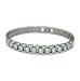Stainless Steel Polished Bracelet with Cubic Zirconia - 8'' long