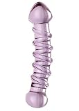 Don Wand Glass Pleasue Wand, Curved with Mush Tip, Purple Swirl