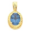 14K Yellow Gold London Blue Topaz Pendant