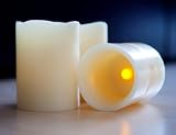 Mooncandles  -  3 Vanilla Scented Wax Flameless Candles with Timer and Remote Control