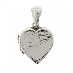 2 Picture Heart Locket in Solid Sterling Silver 925