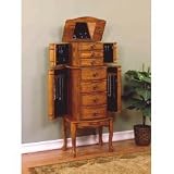 Powell Woodland Oak Jewelry Armoire 604-315 (Oak) (40 H x 11 W x 16 D)
