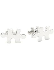 ROTENIER "Novelty" Sterling Silver Jigsaw Puzzle Pieces Cufflinks