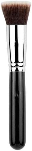 Portable Professional Large Cosmetic Blending Foundation Makeup Brush Silver Flat