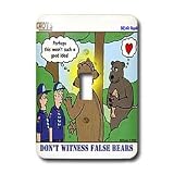 Rich Diesslins Funny KNOTS Scouting Cartoons - KNOTS Cub Scout Bear Rank with a Real and a Fake Bear - Light Switch Covers - single toggle switch
