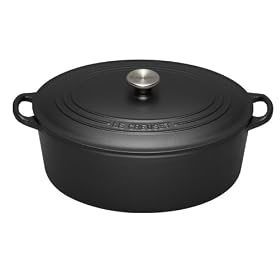 Le Creuset Cast Iron Oval Casserole, Satin Black, 35 cm