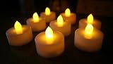 Set of 12 Battery Operated Realistic Flickering Flame Tealight Candles Flameless / Smokeless