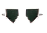 Home Plate Shaped Cufflinks made of Wrigley Field Seat Wood
