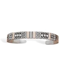 MMA Silver - 14 Karat Gold Plated and Sterling Silver Bali Cuff Bracelet