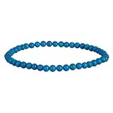 Howlite Dyed Turquoise 4mm Stretch Bracelet, 7.5