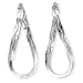 9ct White Gold Wave Hoop Earrings