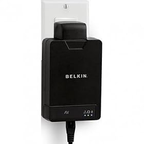Belkin F5D4072uk Poweline AV Adaptor, Twin-Pack (200mpbs) Black