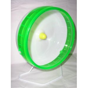 Silent Spinner Small Animal Exercise Wheel Green and White