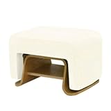 Nurseryworks Cole Ottoman in Ecru with Light Legs