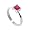 Sterling Silver Princess Cut Ruby Cubic Zirconia Solitaire Promise Ring Size 5