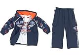 U.S. Polo Assn. 3PC Zip Tattoo Design Hoodie Set NAVY 24 Months
