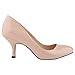 Zbeibei Women's Round-Toe Slender Leather Mid Heels Work Court Pumps